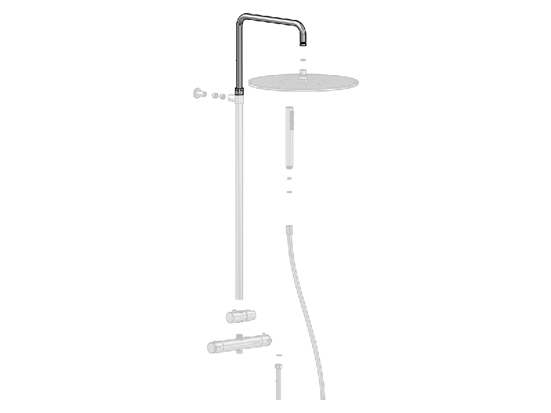 Duschstång övre krom